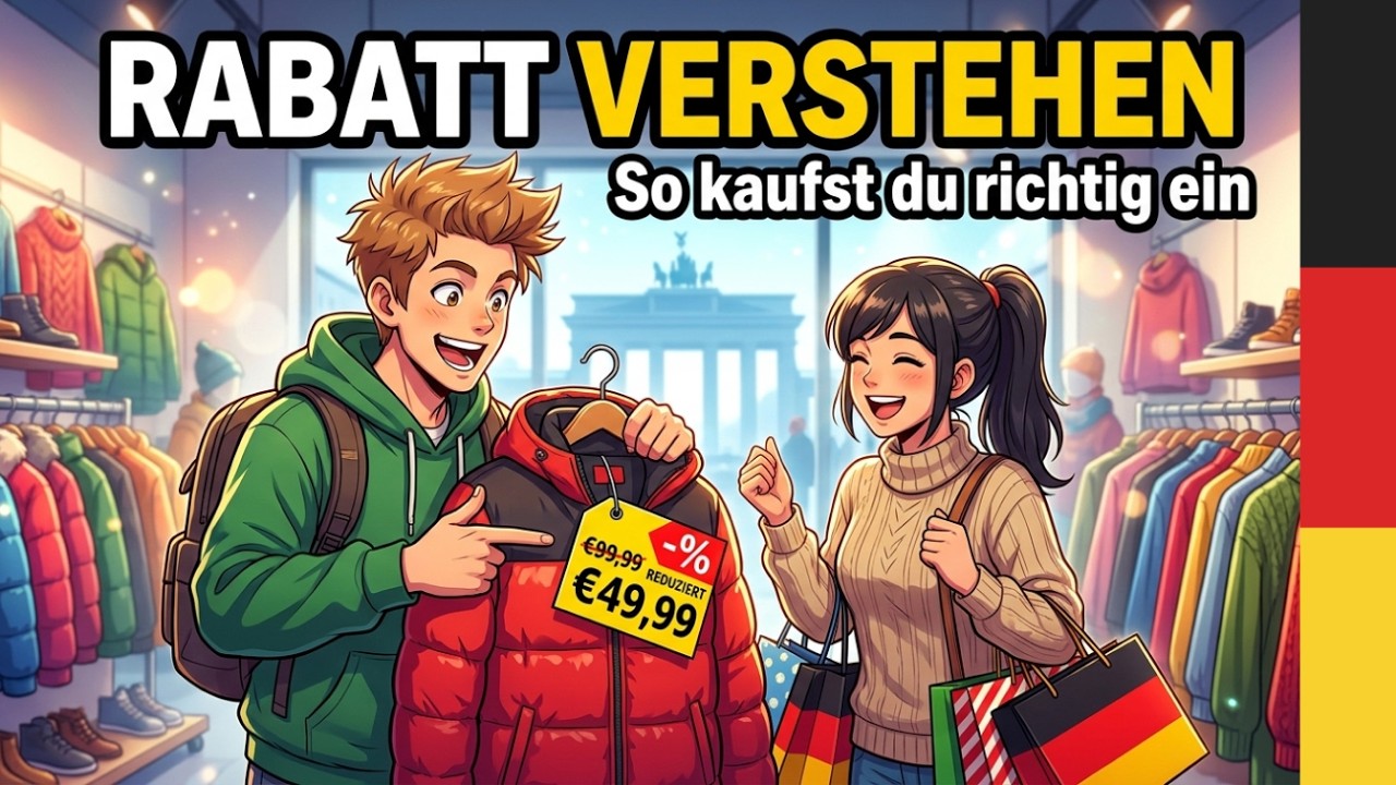 Hörverstehen Deutsch: Kleidung in einem Geschäft kaufen | Deutsch üben Podcast