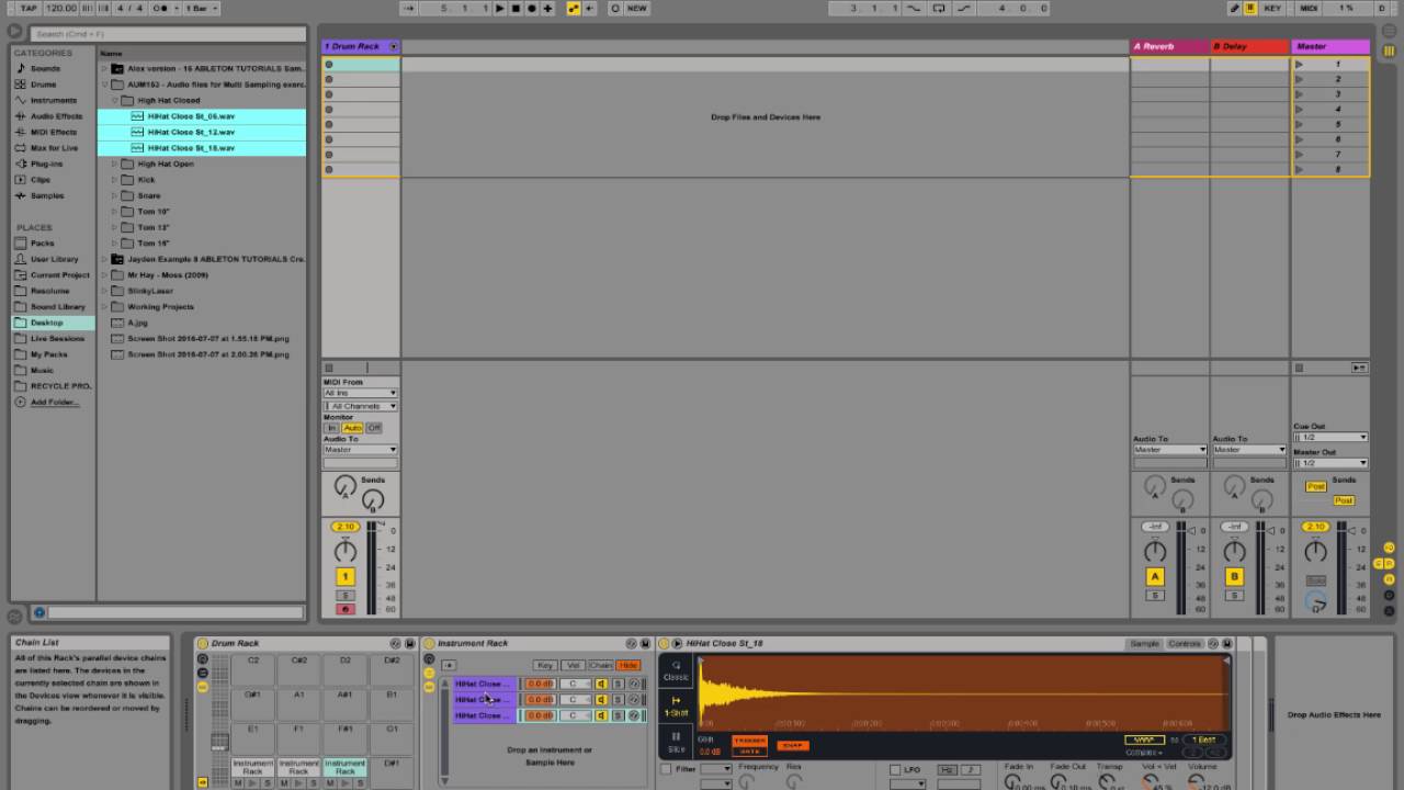 Ableton Live Tips - Multi Sampling in Drum Racks