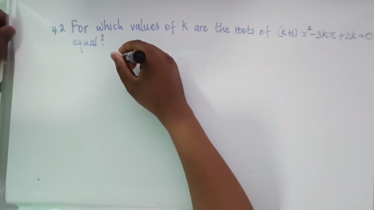 Grade 12 Technical Mathematics: Nature of Roots - finding the variable when the condition is given