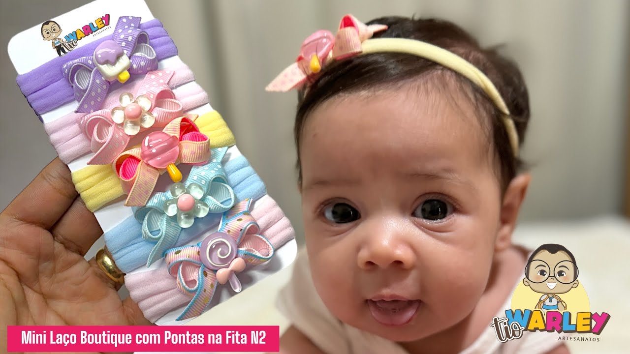 Mini Laço Boutique com pontas na fita N2/ Dicas pra iniciantes