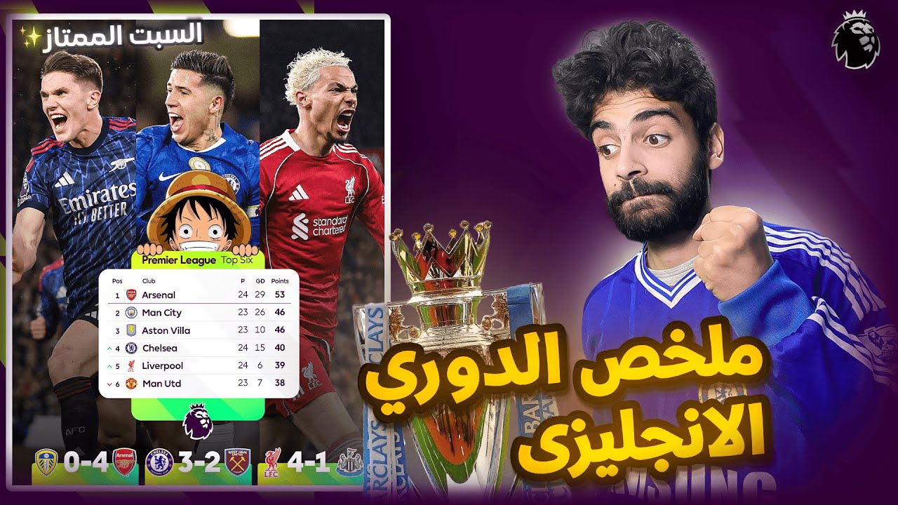 تشيلسي تنجو من فخ ويست هام | ليفربول تعود للإنتصارات على حساب  نيوكاسل | ارسنال يعزز صدارته للدوري 🏆
