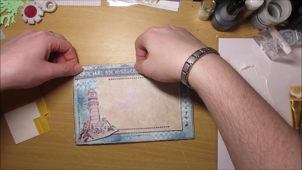 Mixmediowy album morski od A do Z - kolejne strony, tutorial