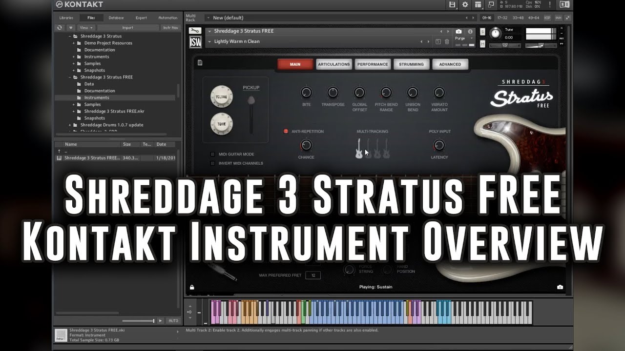 Shreddage 3 Stratus FREE Kontakt Instrument Overview