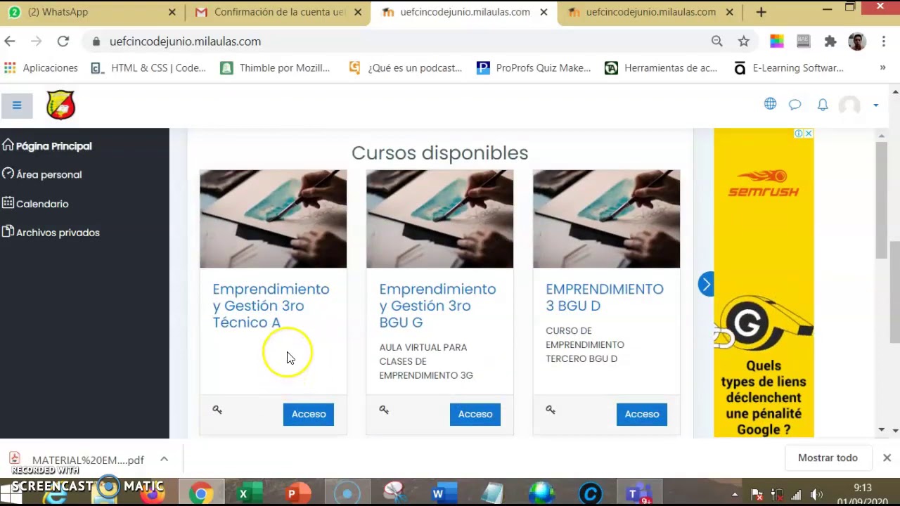 CREAR UNA CUENTA COMO ESTUDIANTE EN MOODLE