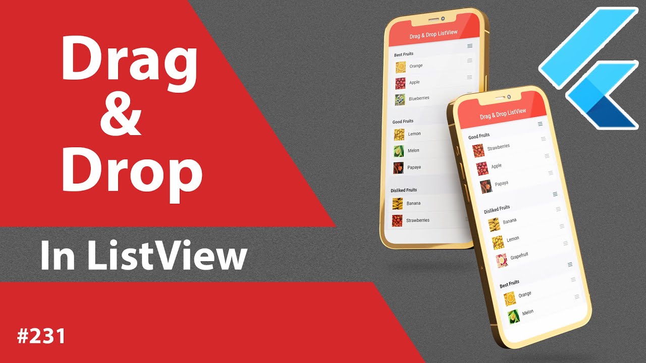 Flutter Tutorial - Drag & Drop In ListView