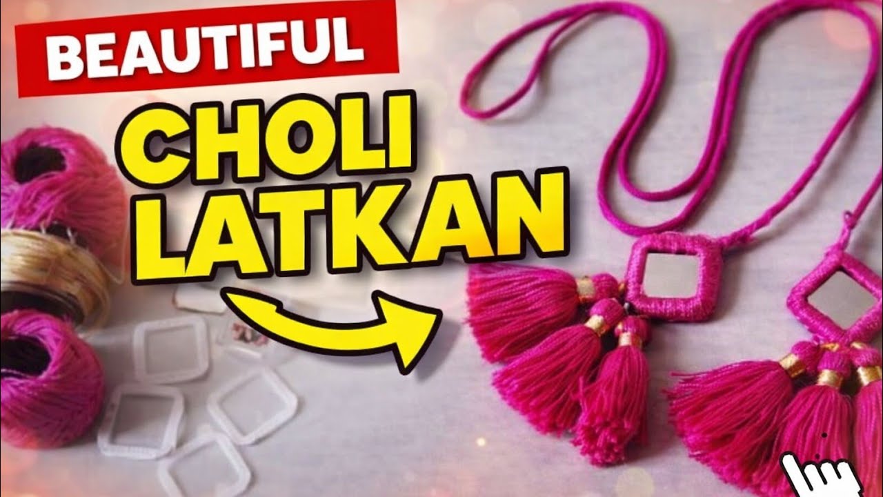 Beautiful Mirror Latkan Making at Home ll  cotton Thread Tassel Tutorial