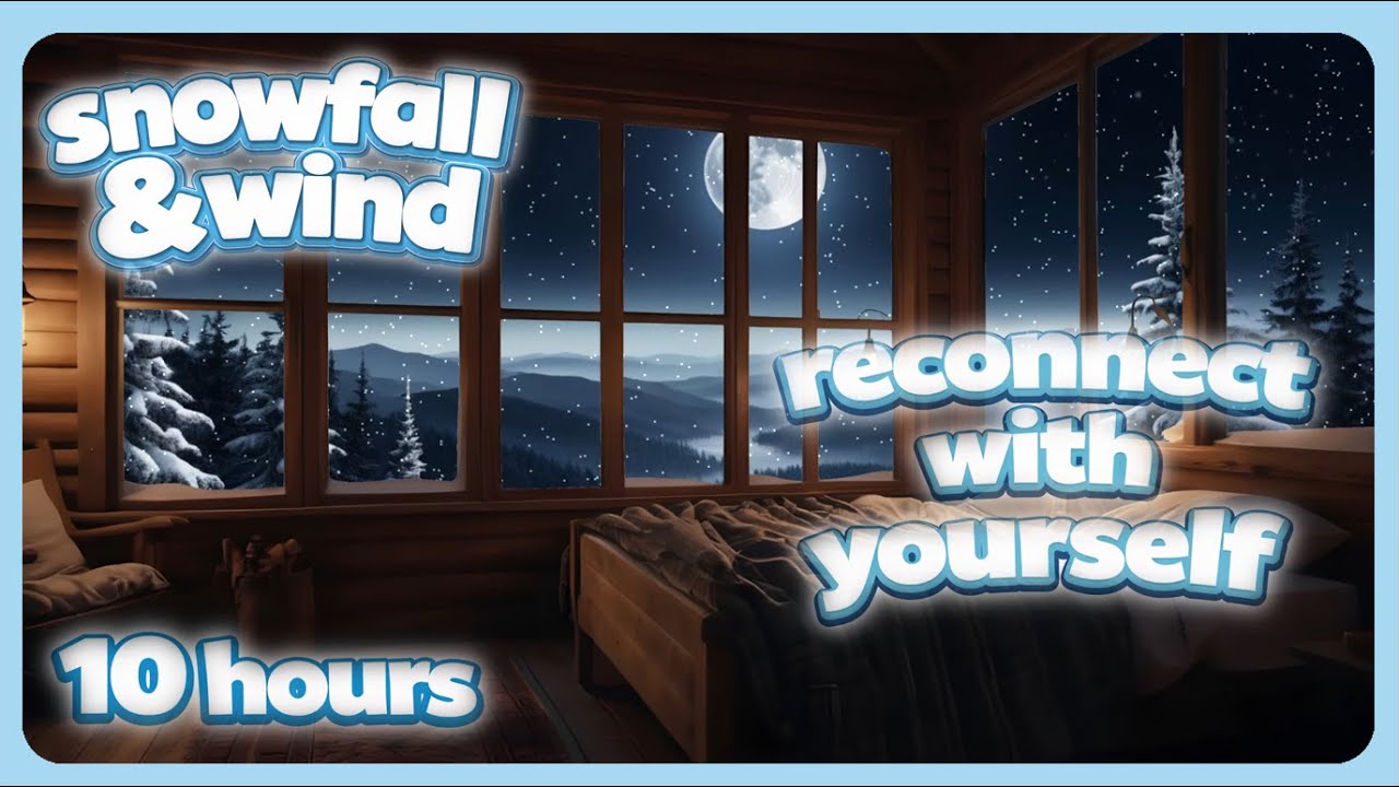Peaceful Winter Storm in Cabin | 10 Hours of Snow Ambience (no music)