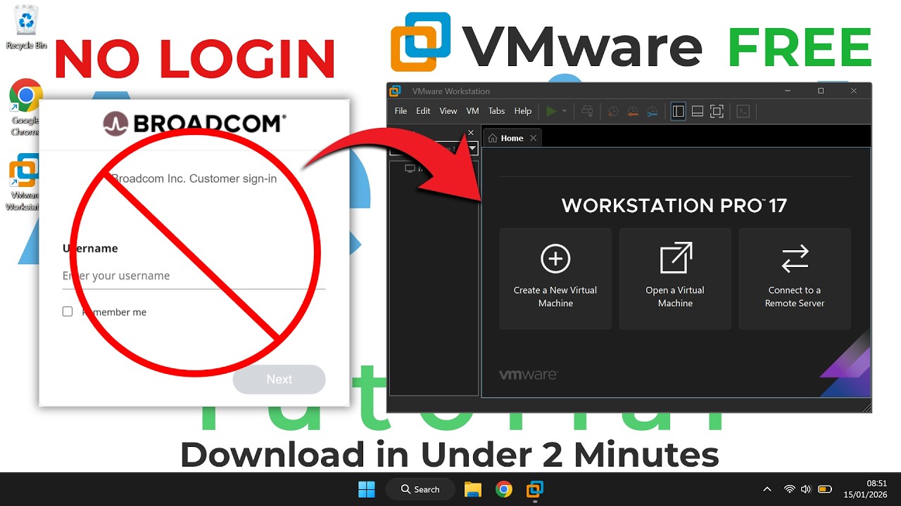 Download VMware Workstation Pro 17 for Free Without Login to Broadcom in Under 2 Minutes