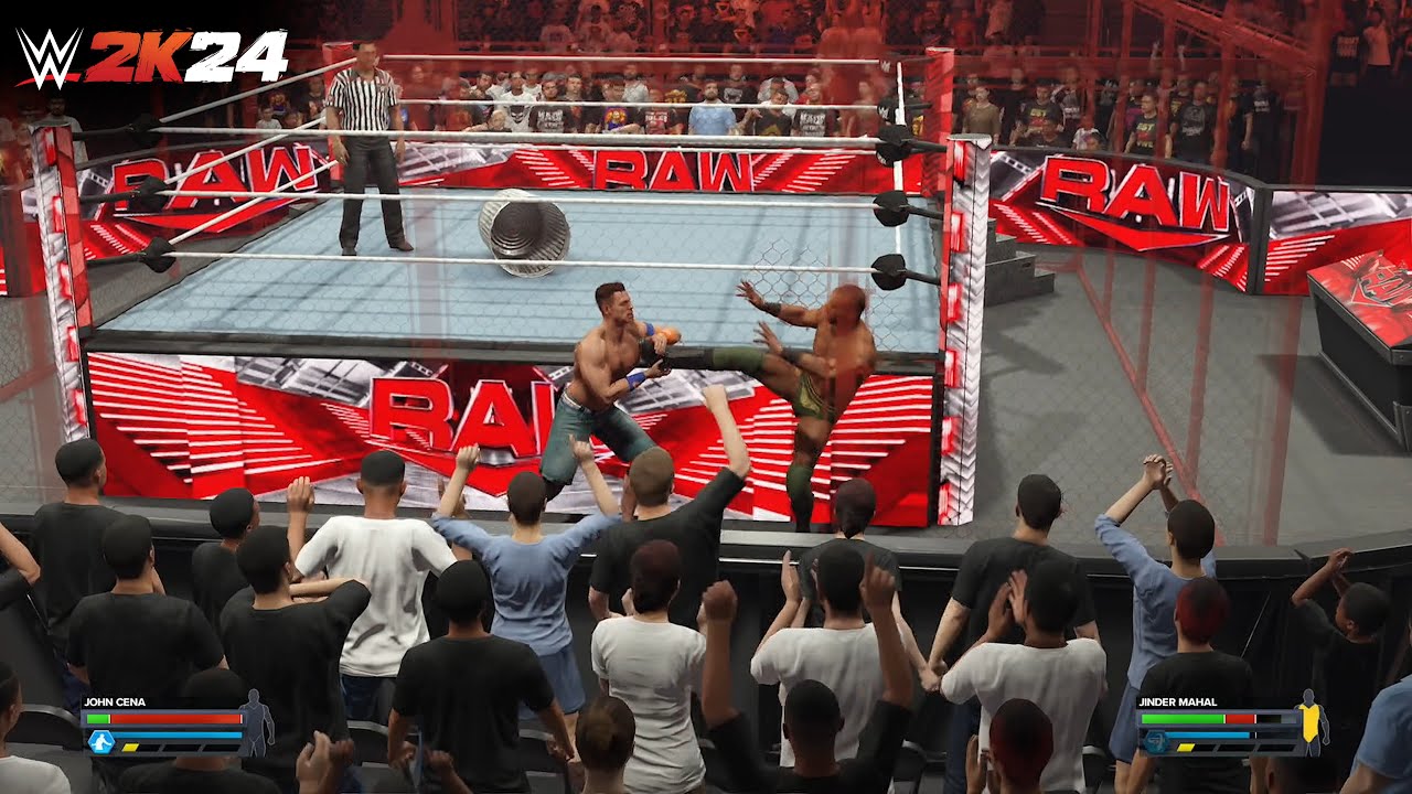 WWE 2K24 FULL Match: John Cena vs Jinder Mahal (Hell In A Cell Match)