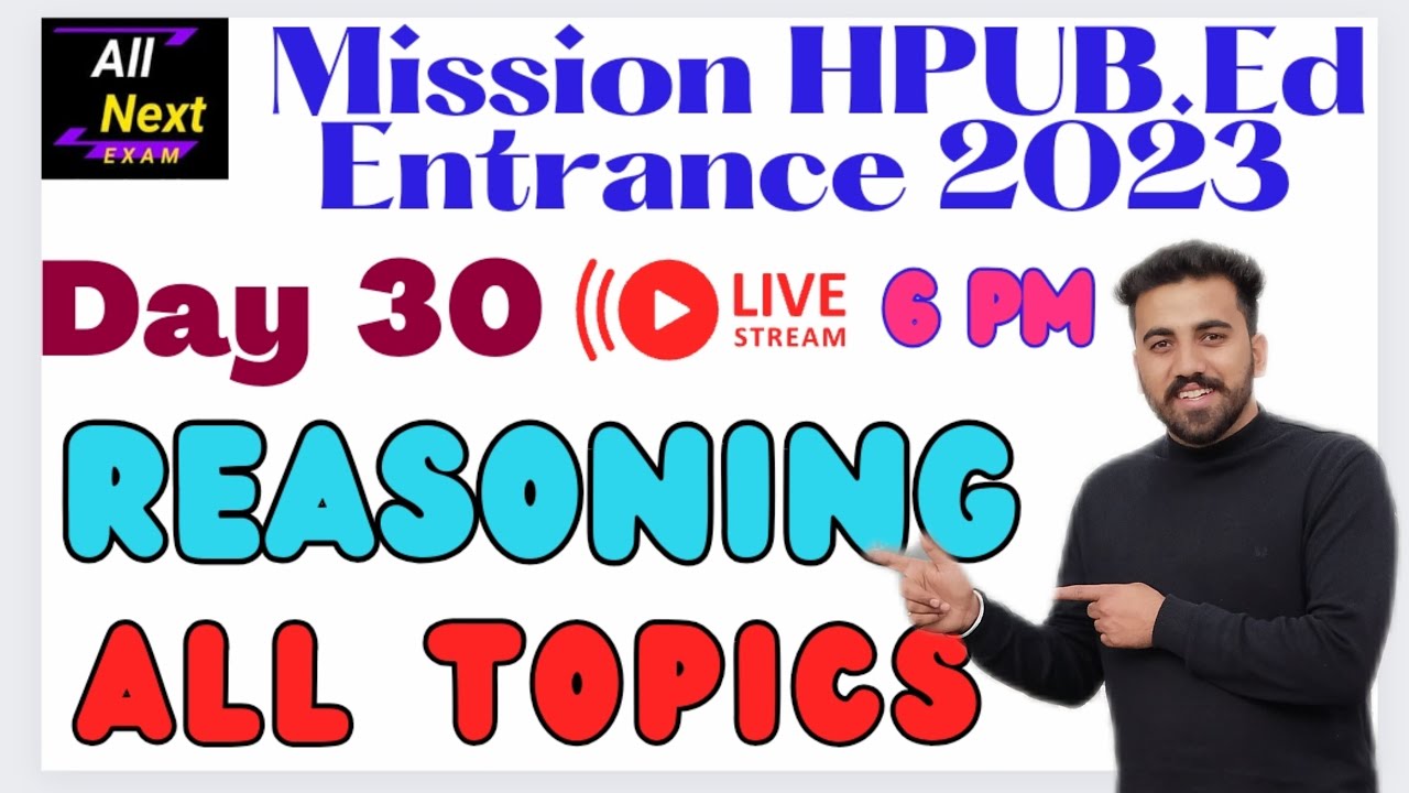 Mission HPU B.Ed Entrance || Reasoning || all Topics