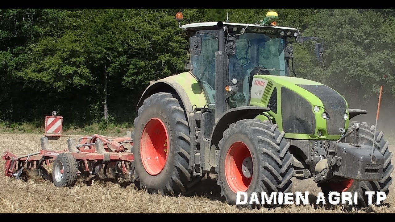Déchaumage / Claas axion 920 avec un horsch terrano 5 fx