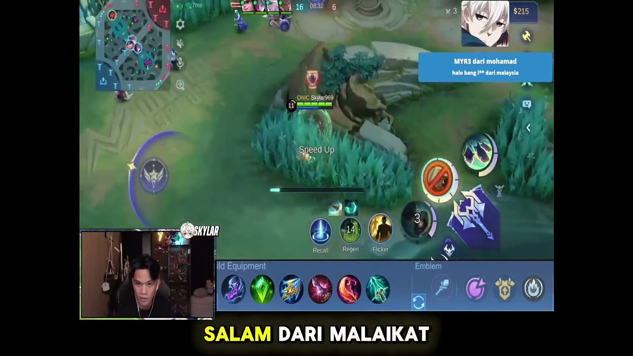 SKYLAY PAKE BANE GOLD LANE 1 HIT DAMAGE NABRAK GLOBAL RANK #mlbb #mobilelegends 