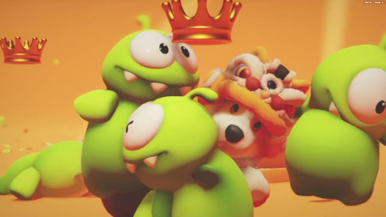 Om nom beats others in Party Animals (Draxon & Friends)