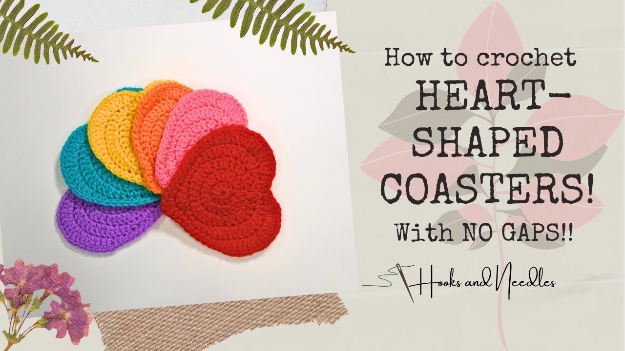 Heart-shaped crochet coasters - step by step instructions - beginner friendly!