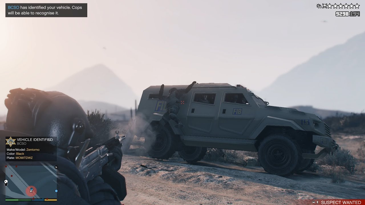 GTA 5 Ballistic Juggernaut Armor Suit Rampage Bloodbath + Six Star Wanted Level Escaped(RDE 3.1.7)