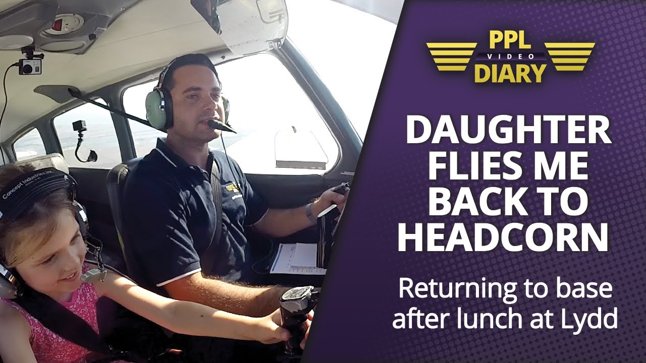 My daughter flies me back to Headcorn - Returning to base after lunch at Lydd (PA28 G-SEXX)