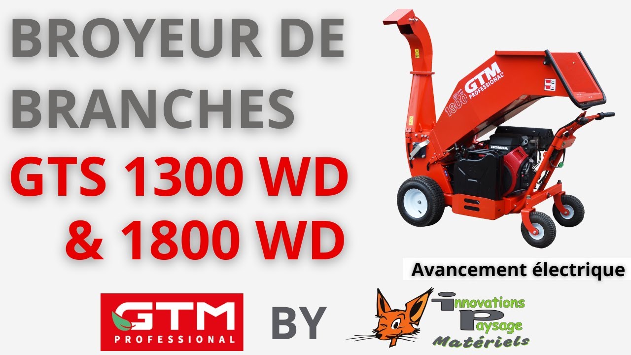 Broyeur de branche GTS1300WD and GTS1800WD