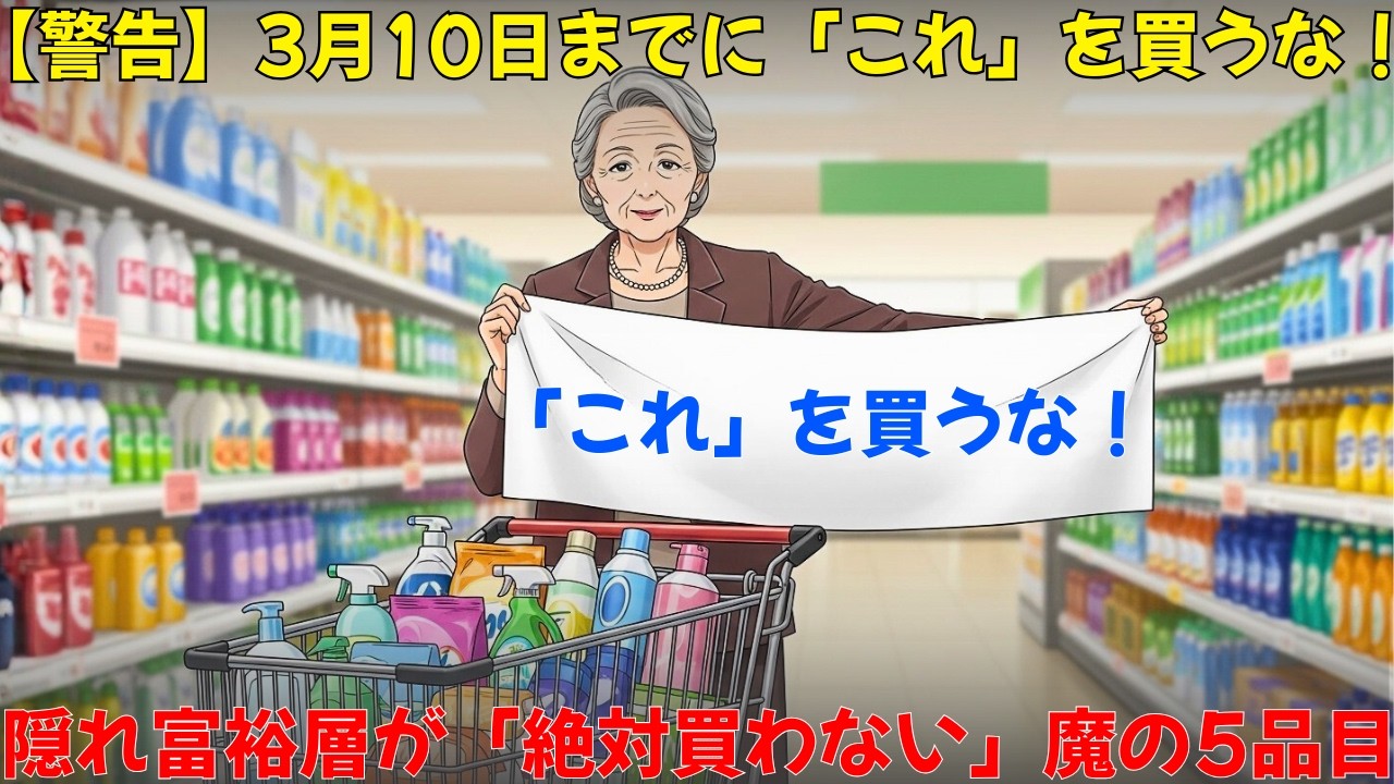 警告：3月10日までにこれら5つのスーパーの商品を買うのをやめてください。隠れ富裕層の高齢者が資産を守るために絶対買わない5つのもの。