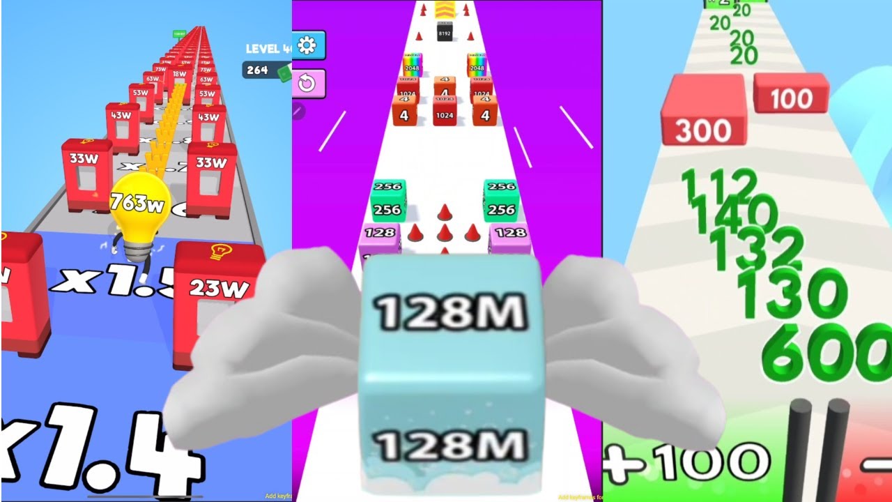 OSAKA Adventure- Jelly Merge Run 2048 vs Watt the Bulb Ball Run 2048 vs Number Run Race 2048 😎👌