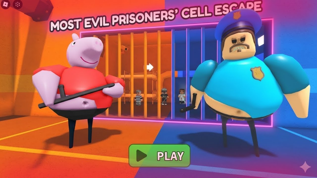 Roblox Prison Escape - Police Vs Peppa Pic Prisoner Battle ! Full GamePlay