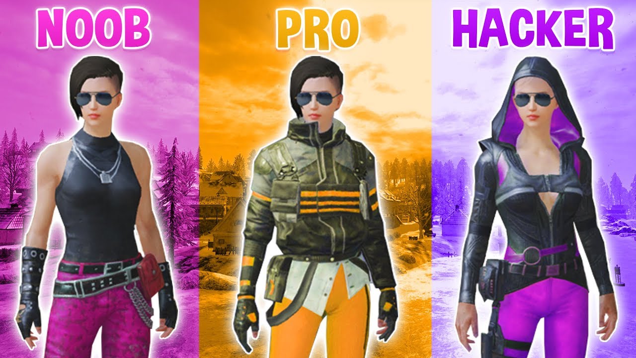 NOOB vs PRO vs HACKER in PUBG MOBILE