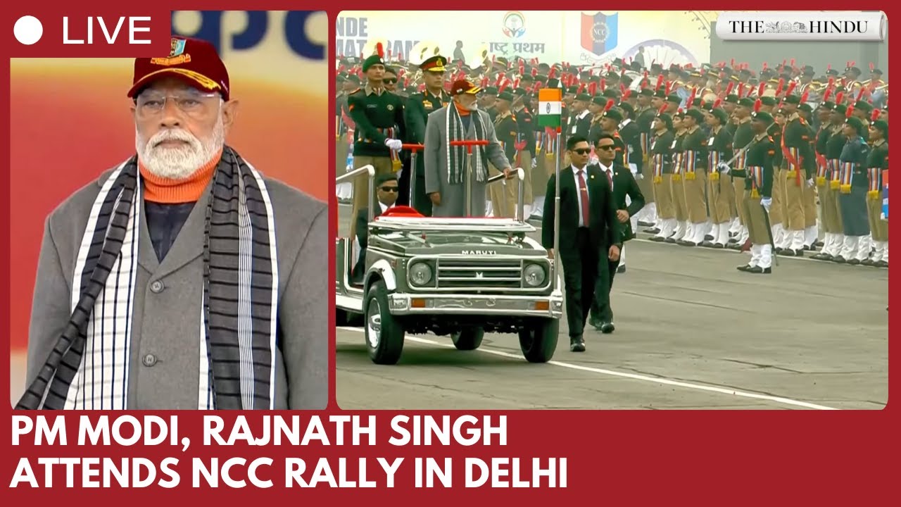 PM Narendra Modi addresses NCC officers and cadets at Cariappa Parade Ground in Delhi rally