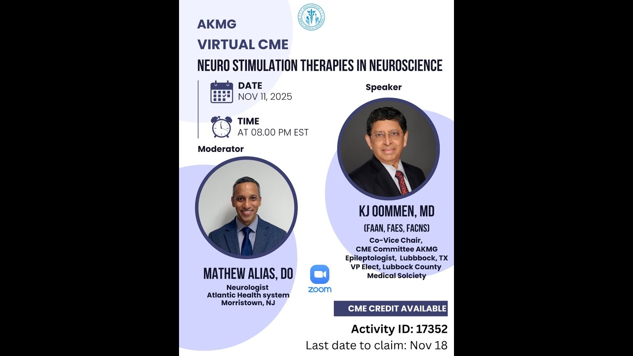 AKMG Virtual CME - Neuro stimulation therapies in Neuroscience