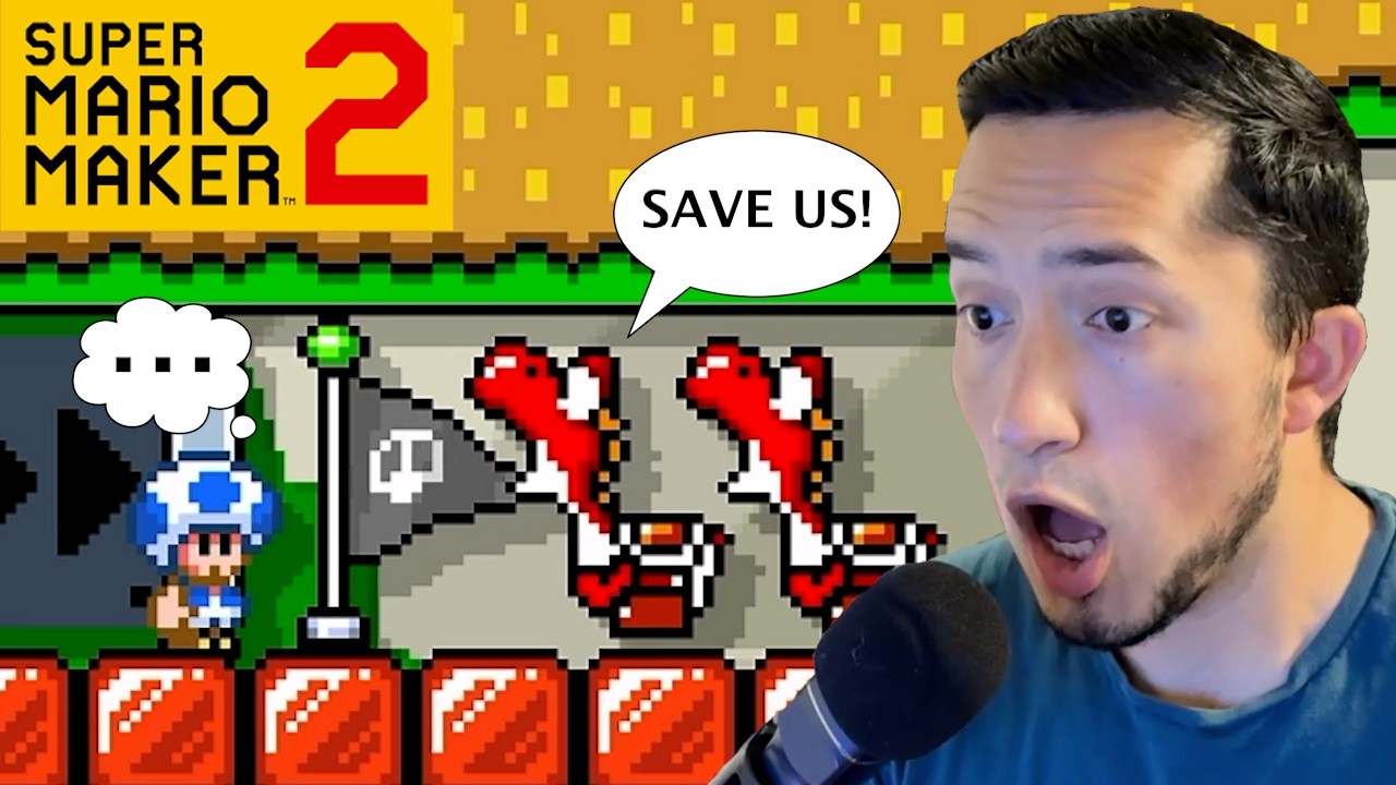 Дотроньтесь до контрольной точки, иначе Йоши умрёт! | Super Mario Maker 2