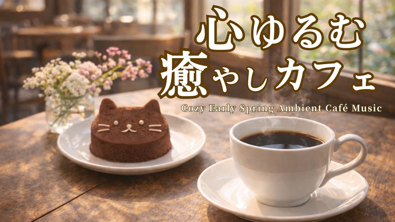 【カフェBGM】心ゆるむ癒やしカフェ｜やさしいピアノとギター｜Relaxing Early Spring Café Music