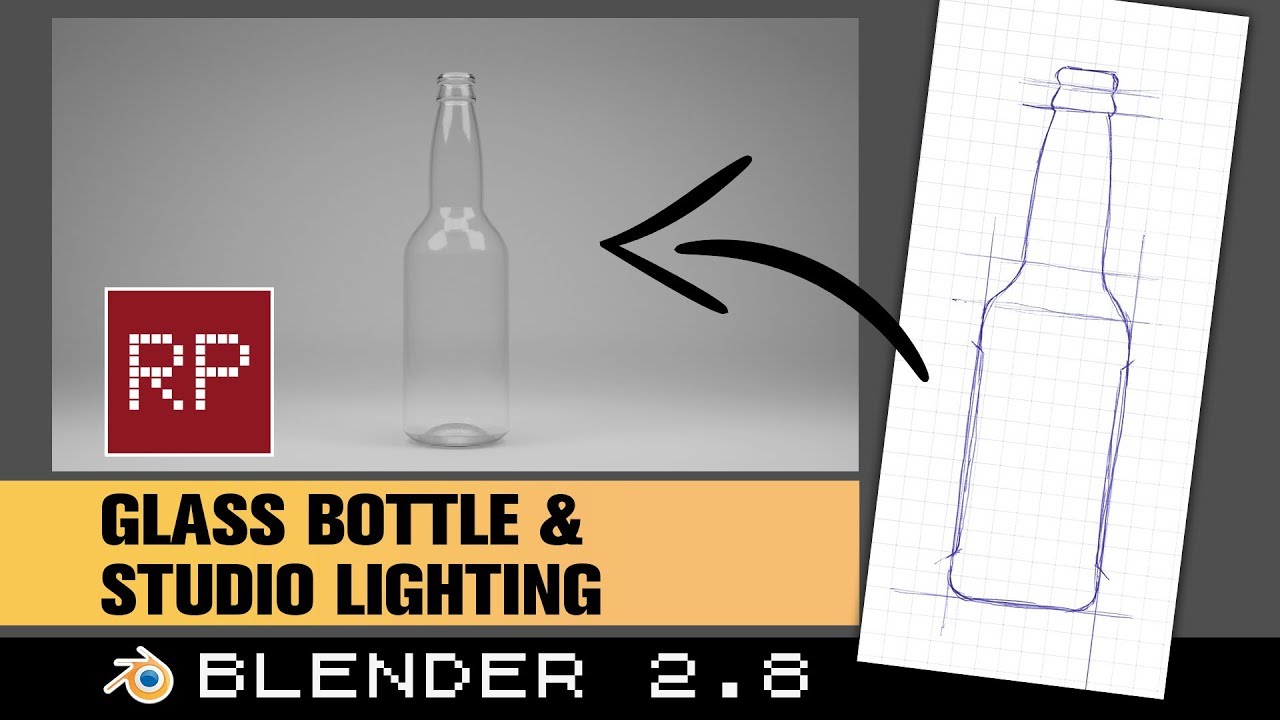 Blender 2.8: Glass Bottle & Studio Lighting