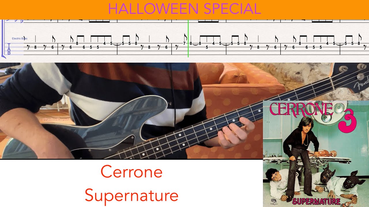 Cerrone - Supernature // bass playalong w/tabs (1977) // Halloween Special
