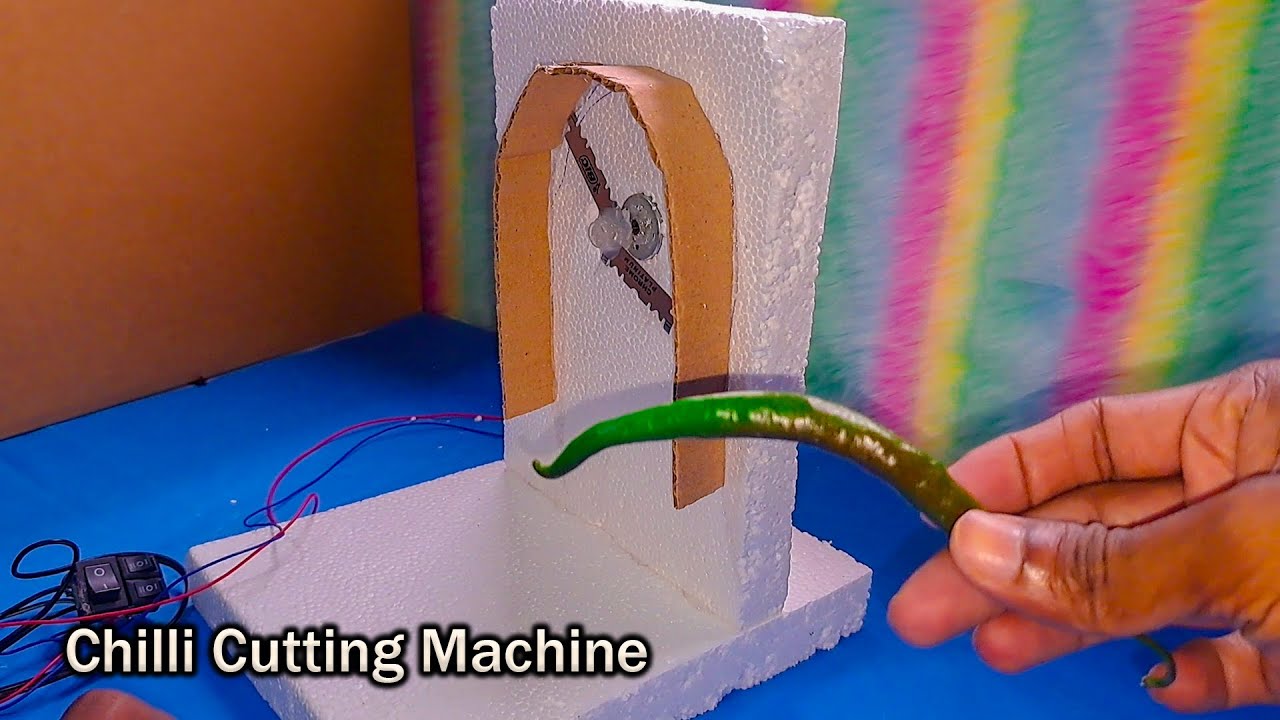 DIY Chili Cutter Machine  DC Motor || Simple Science Project 2