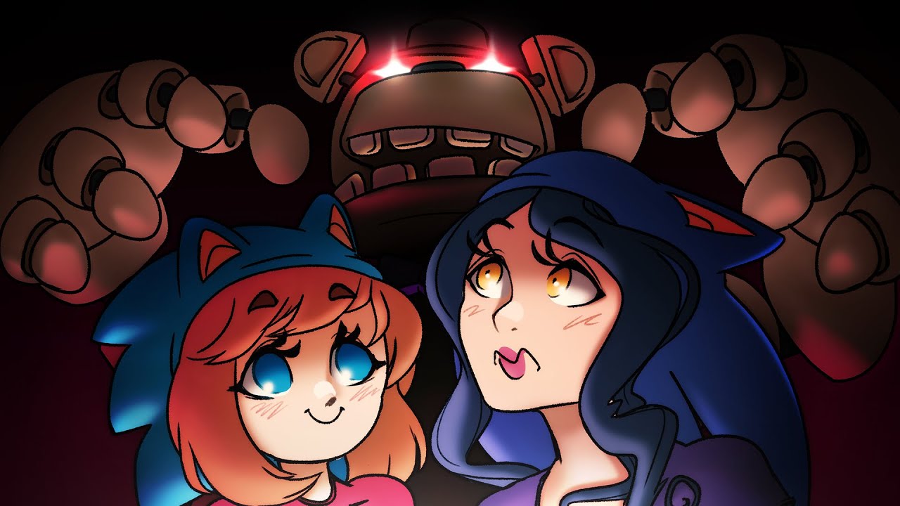 Sonic teams up with Freddy Fazbear to do an epic double boost