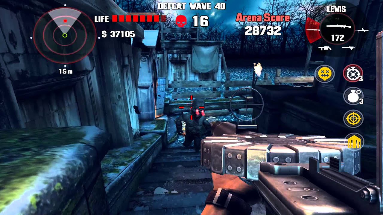 Dead Trigger 1 Arena Rank 50 Wave 63 26-63 Haunted Graveyard