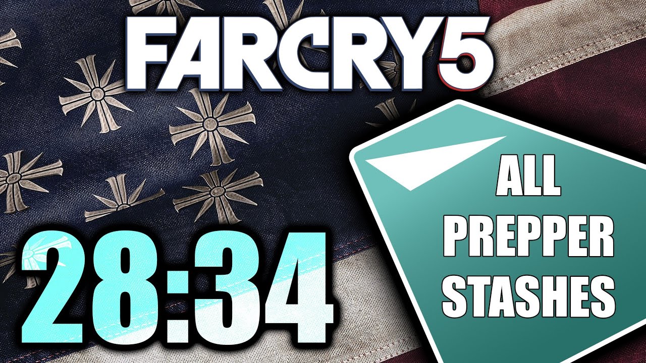 Far Cry 5 All Prepper Stashes Speedrun 28:34 [WORLD RECORD]