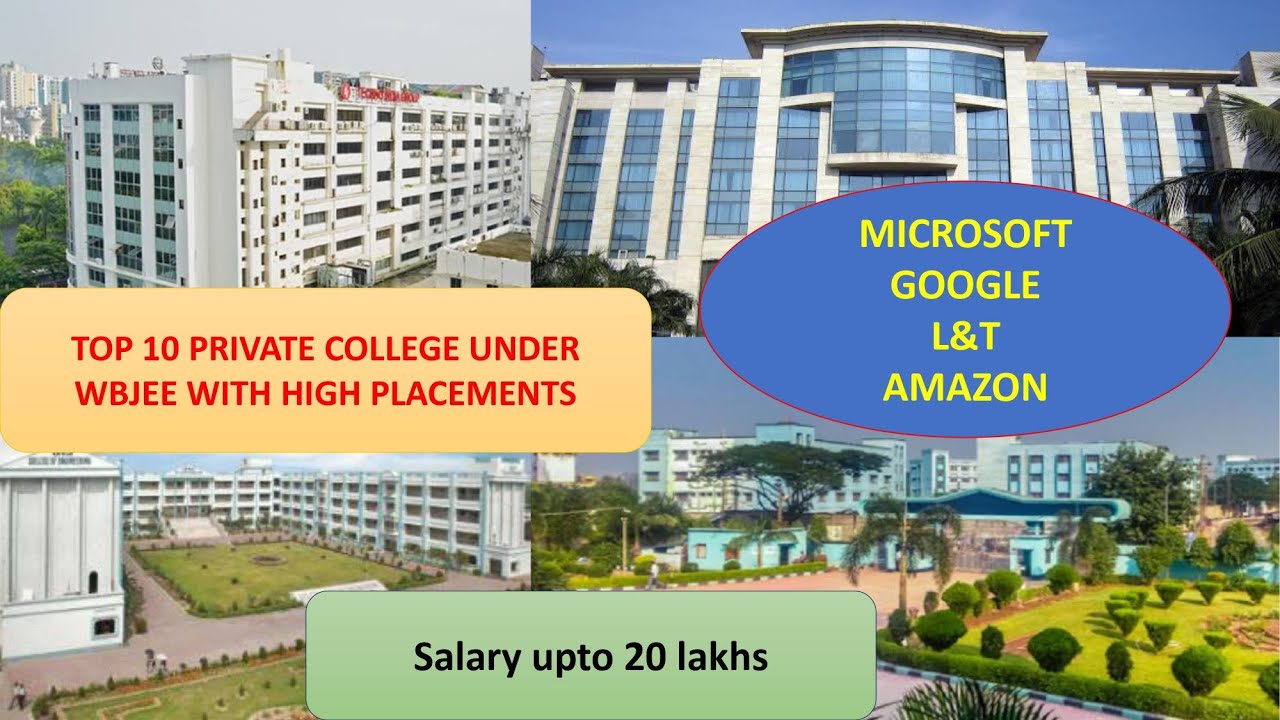 Top 10 colleges under wbjee with high placements, placement statistics, wbjee counselling 2021.