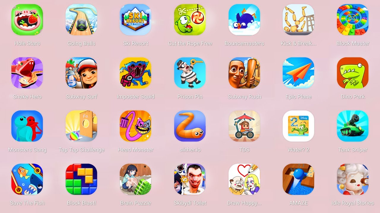 Roblox,Draw To Smash,Find the Alien ,Annoying Uncle,Hopping Heads,Hopping Heads,Space Survivor,.....