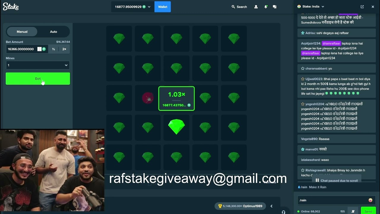 Raftaar playing stake . 500 dollars profit #stake #samayraina #raftaar #gambling #earningapp