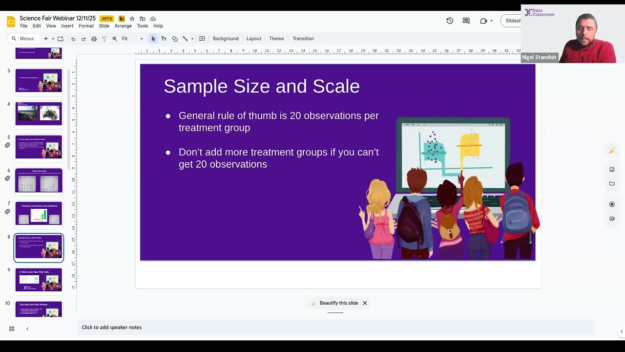 Getting Started: DataClassroom for Science Fair
