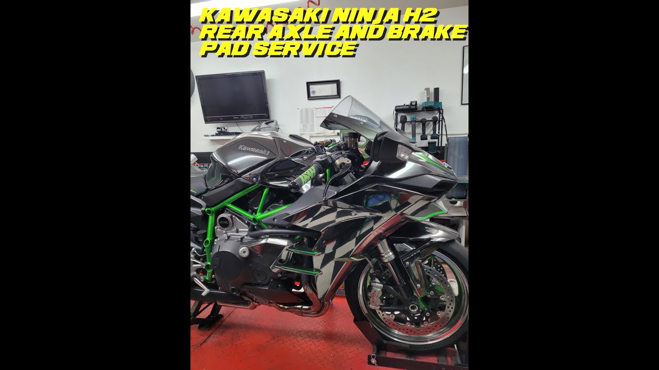 NINJA H2 REAR AXLE SERVICE and Rear Brake Pad Replacement