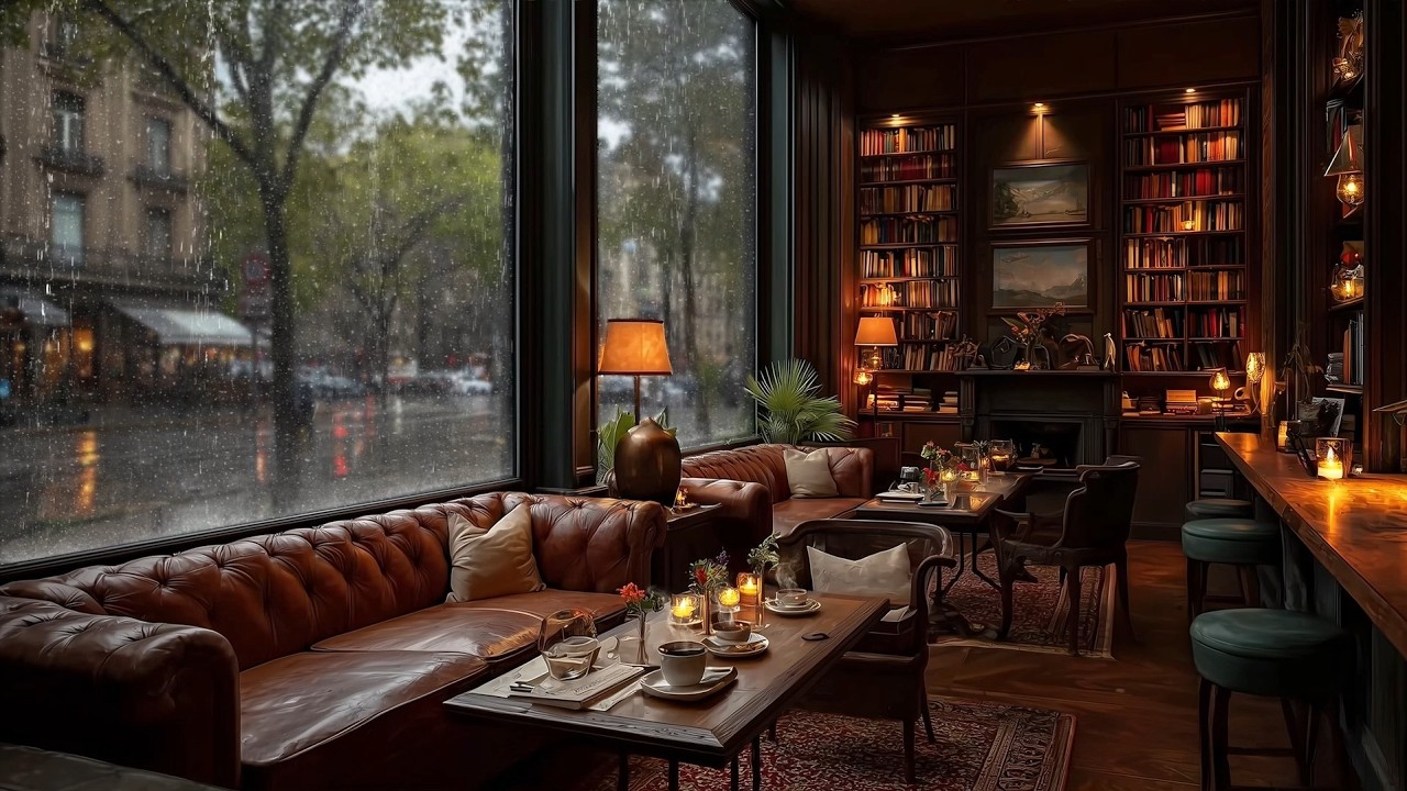 Smooth Jazz Music for Coffee Time as Rain Falls — Peaceful Moments for Deep Calm