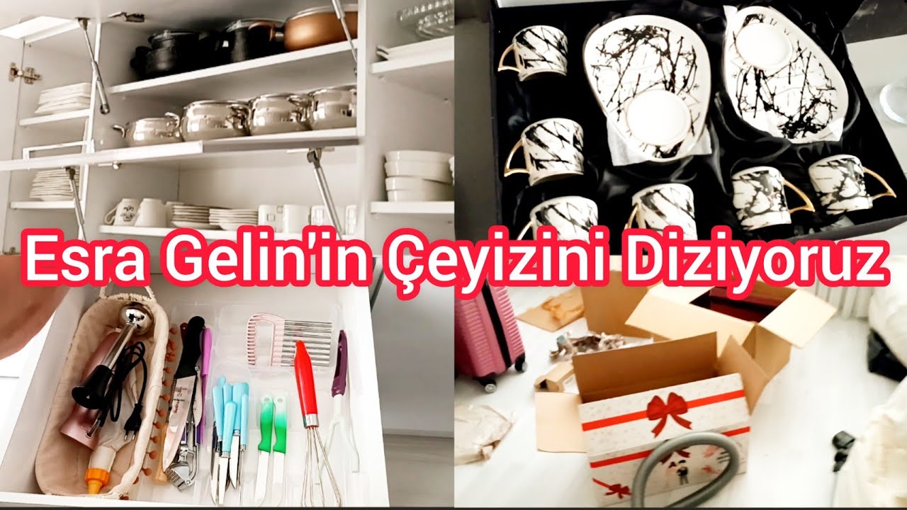 Esra Gelin'in Evini Düzüyoruz | Mutfak Eşyaları | Yatak Odası Nevresimler | Küçük Ev Aletleri #çeyiz