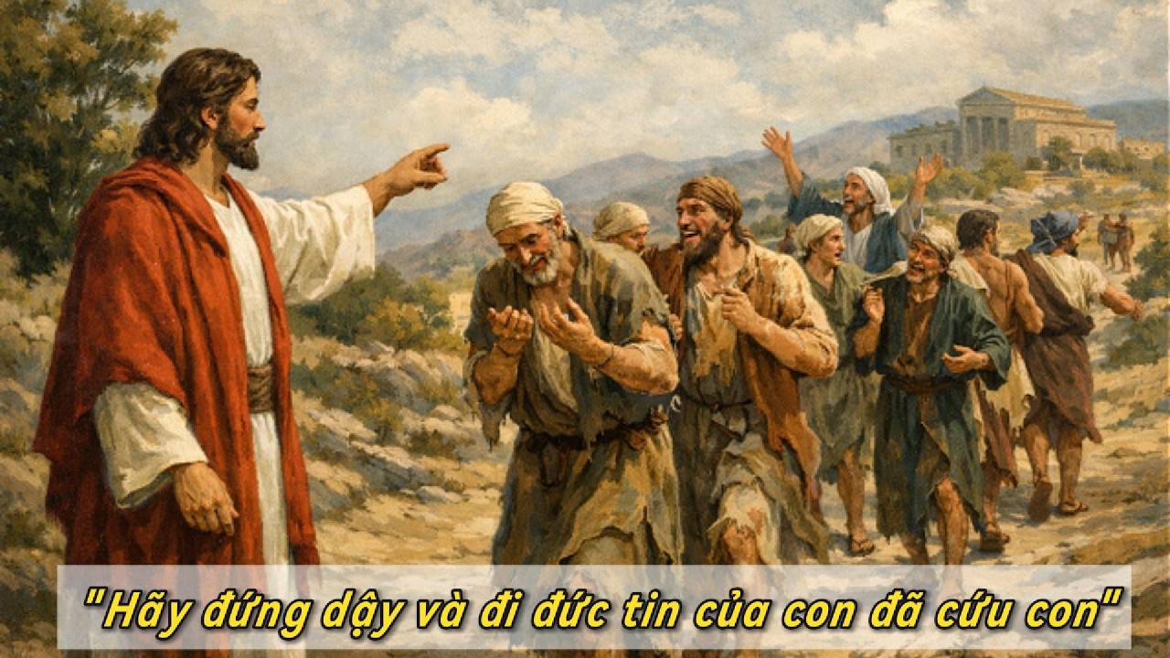 câu chuyện mười người phong cùi được chữa lành trong Gospel of Luke (Lc 17,11-19).