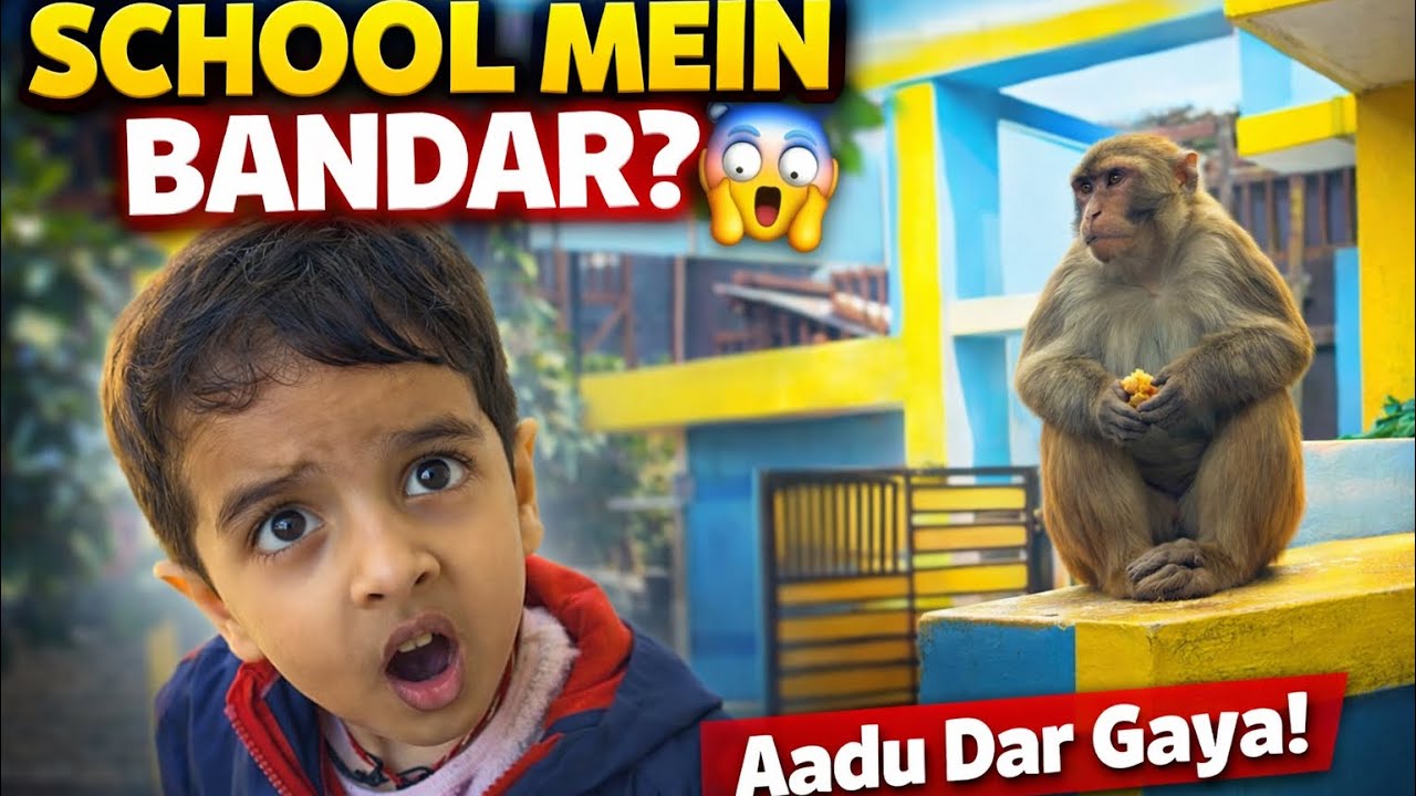 Adhu Ke School Mein Bandar! 🐒 | Dar Gaya Ya Hero Bana? Full Day Family Vlog
