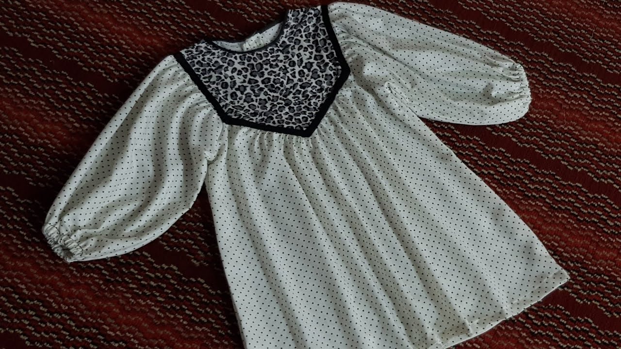 V-Shape Yok kurti cutting and stitching for little girls
