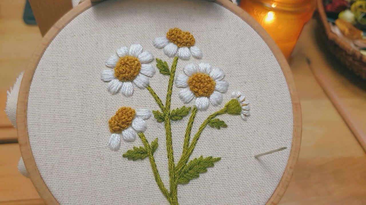 Thêu Hoa Cúc · Daisy Flowers Embroidery for Beginners · Tutorial and Patterns