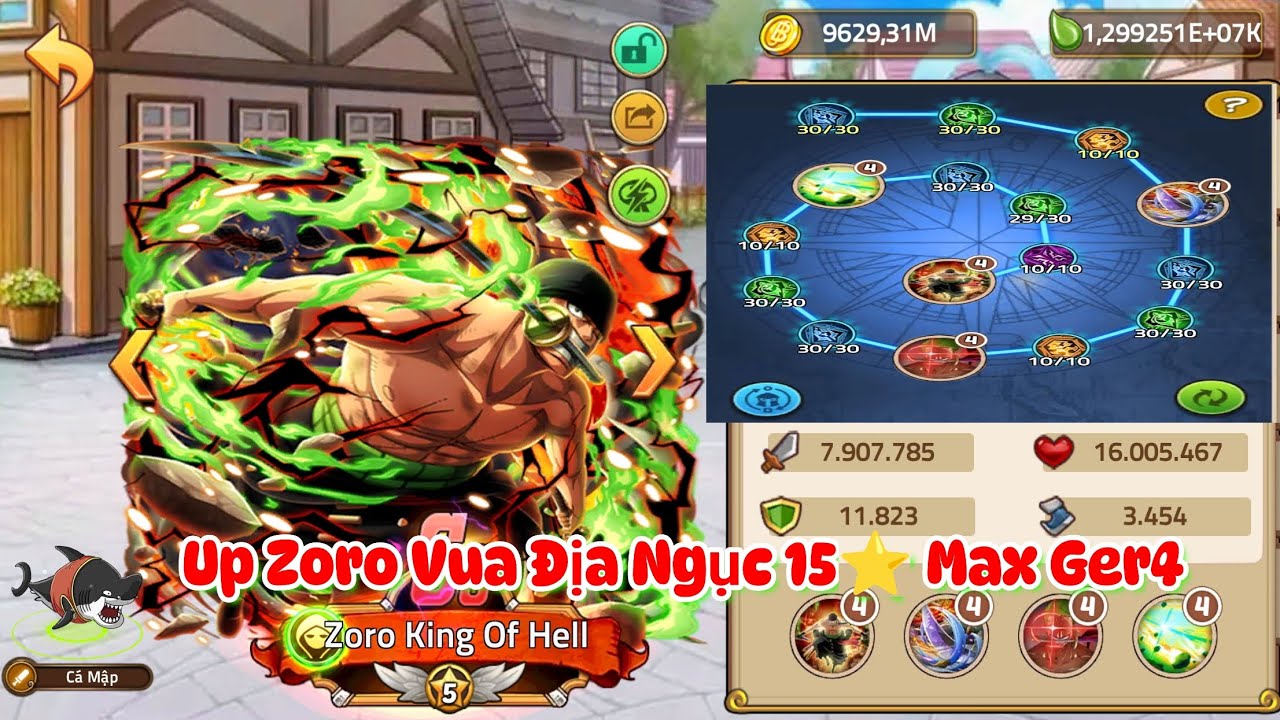 Huyền Thoại Hải Tặc - Up Zoro King Of Hell Lên 15⭐, Full Germa4, Đứng Đầu Meta Lâu Dài