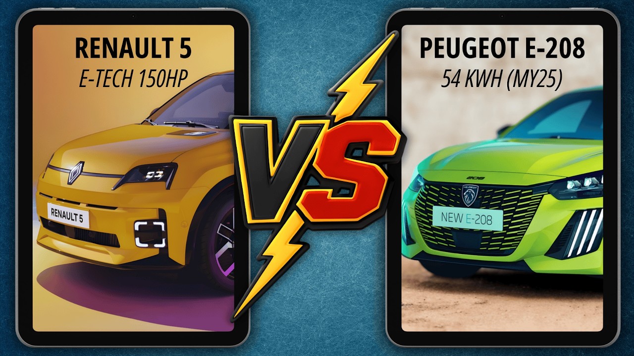 Renault 5 E-Tech vs Peugeot e-208 (2025) | Which EV Wins? ⚡️