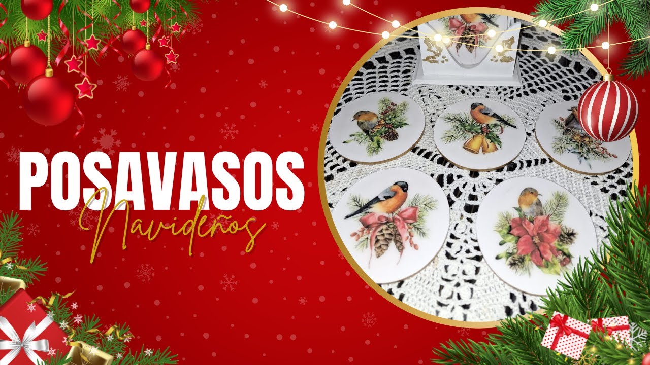 Haz posavasos navideños fáciles para sorprender a todos🎁🎄✨