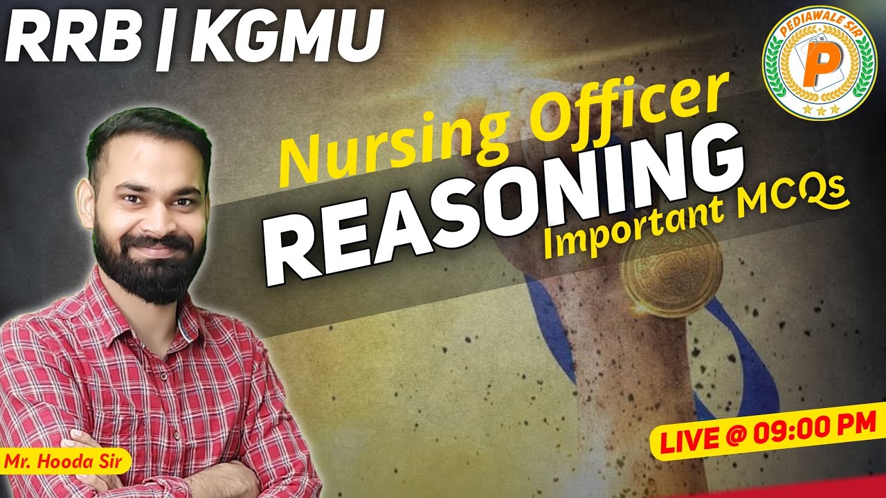 RRB & KGMU Reasoning Special MCQs Class by Mr. Hooda Sir